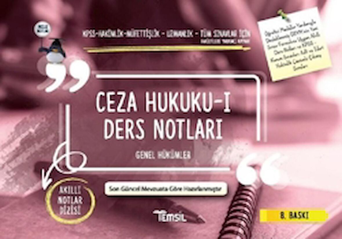 Ceza Hukuku-1 Ders Notları - Genel Hükümler