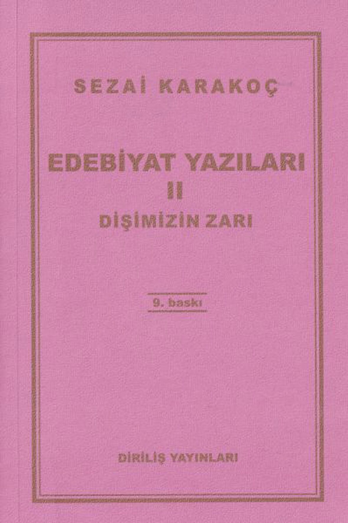 Edebiyat Yazıları 2: Dişimizin Zarı