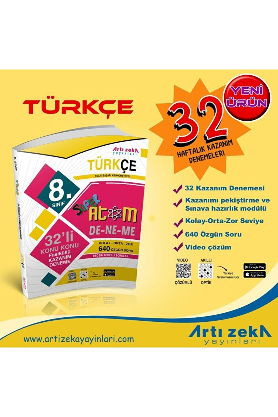 8. Sınıf Süper Atom Türkçe 32 Fasikül Kazanım Deneme