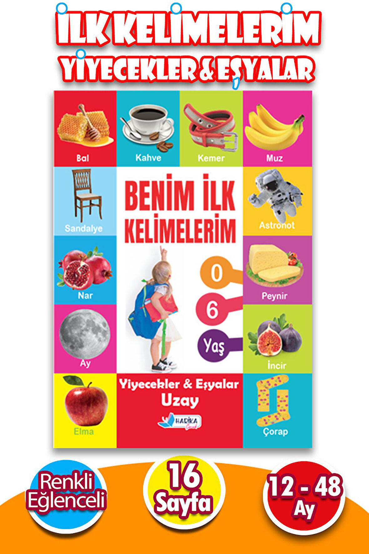 Yiyecekler ve Eşyalar Benim İlk Kelimelerim 12 - 48 Ay - 1 Adet - 16 Sayfa