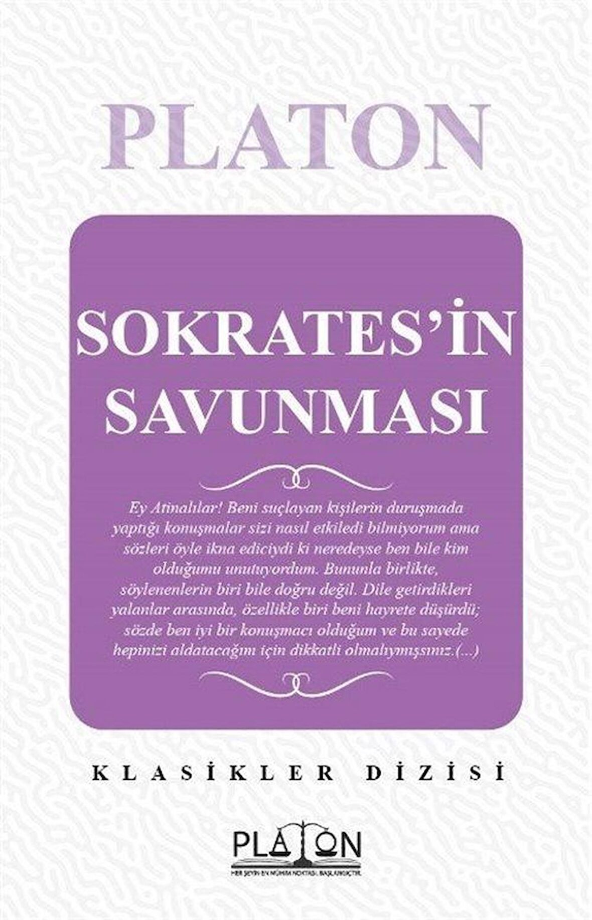 Sokrates'in Savunması / Platon (Eflatun)