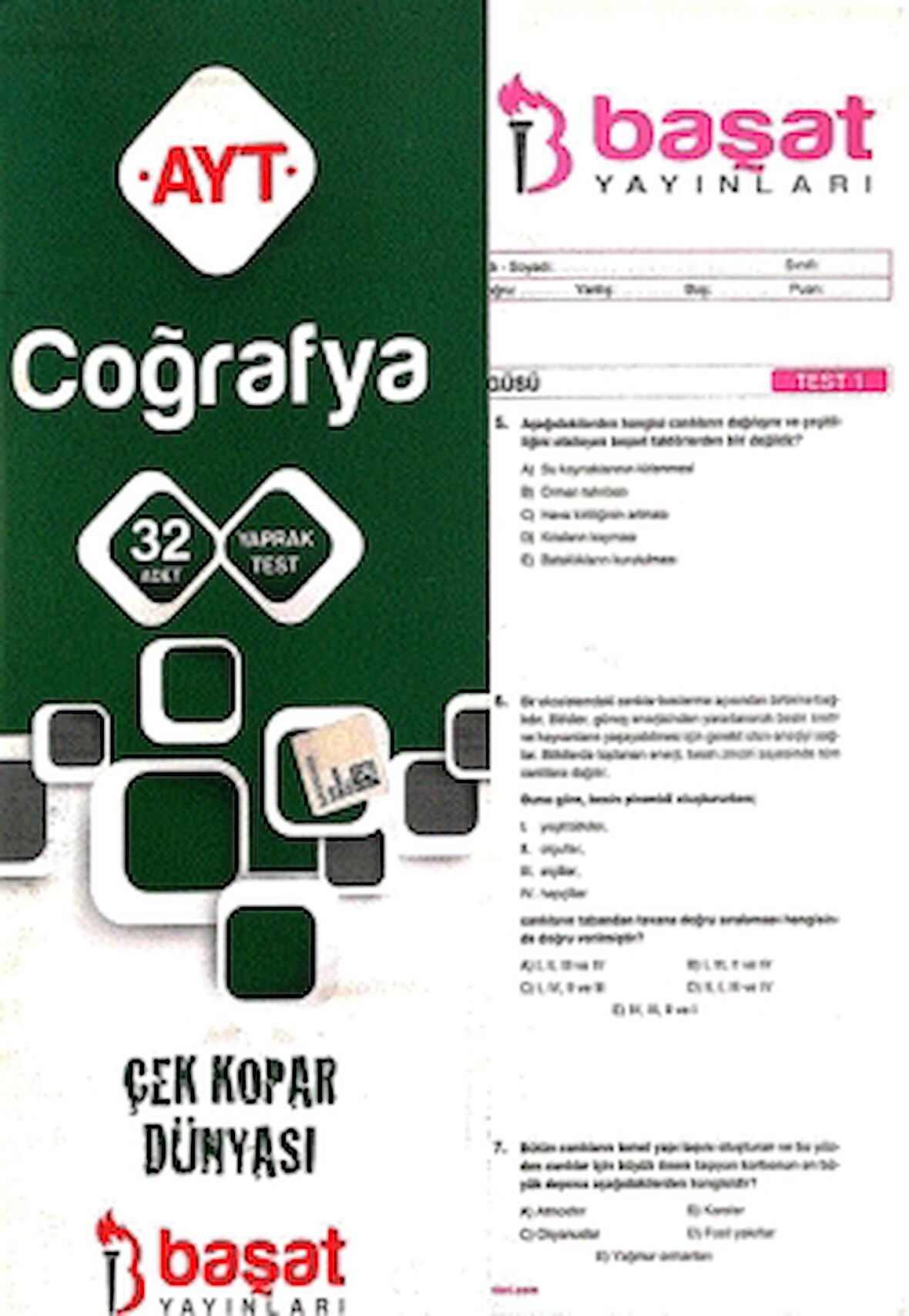AYT Coğrafya Yaprak Test