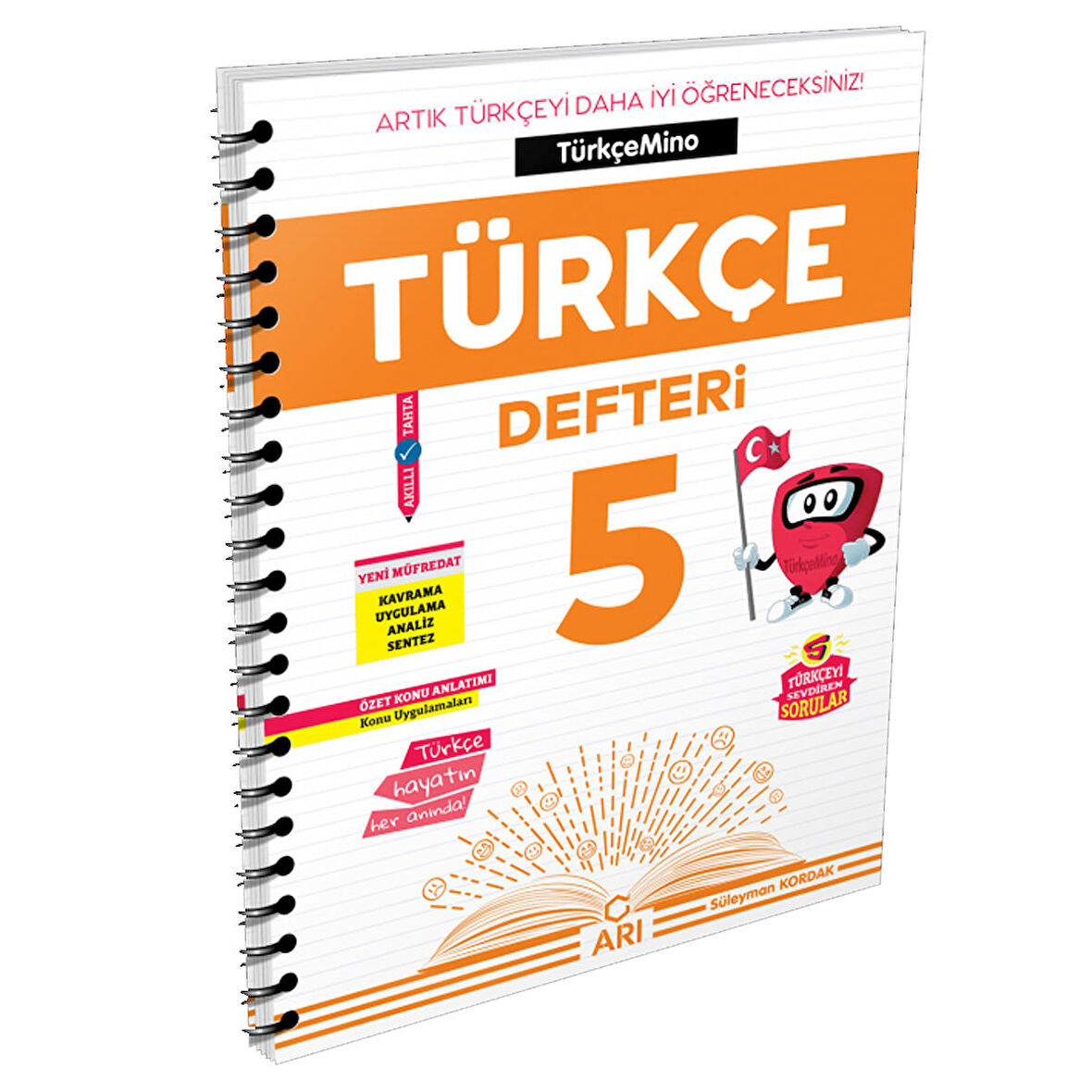 Arı Yayınları 5. Sınıf Türkçemino Akıllı Türkçe Defteri