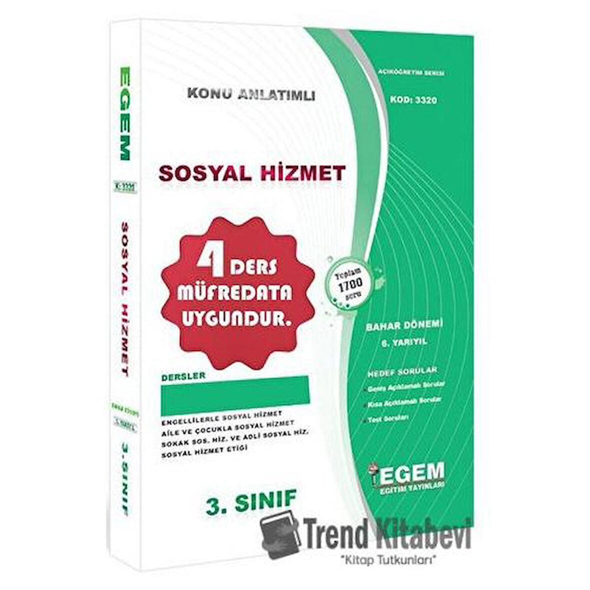 3. Sınıf 6. Yarıyıl Konu Anlatımlı Sosyal Hizmet - Kod 3320