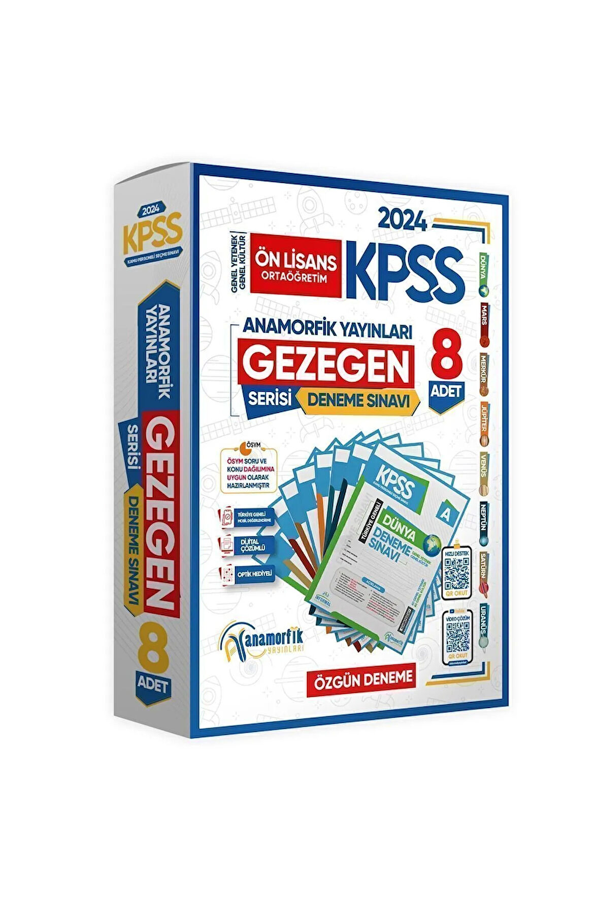 2024 Kpss Önlisans Gy-gk Gezegen Serisi 8li Paket Deneme Türkiye Geneli Dijital Çözümlü