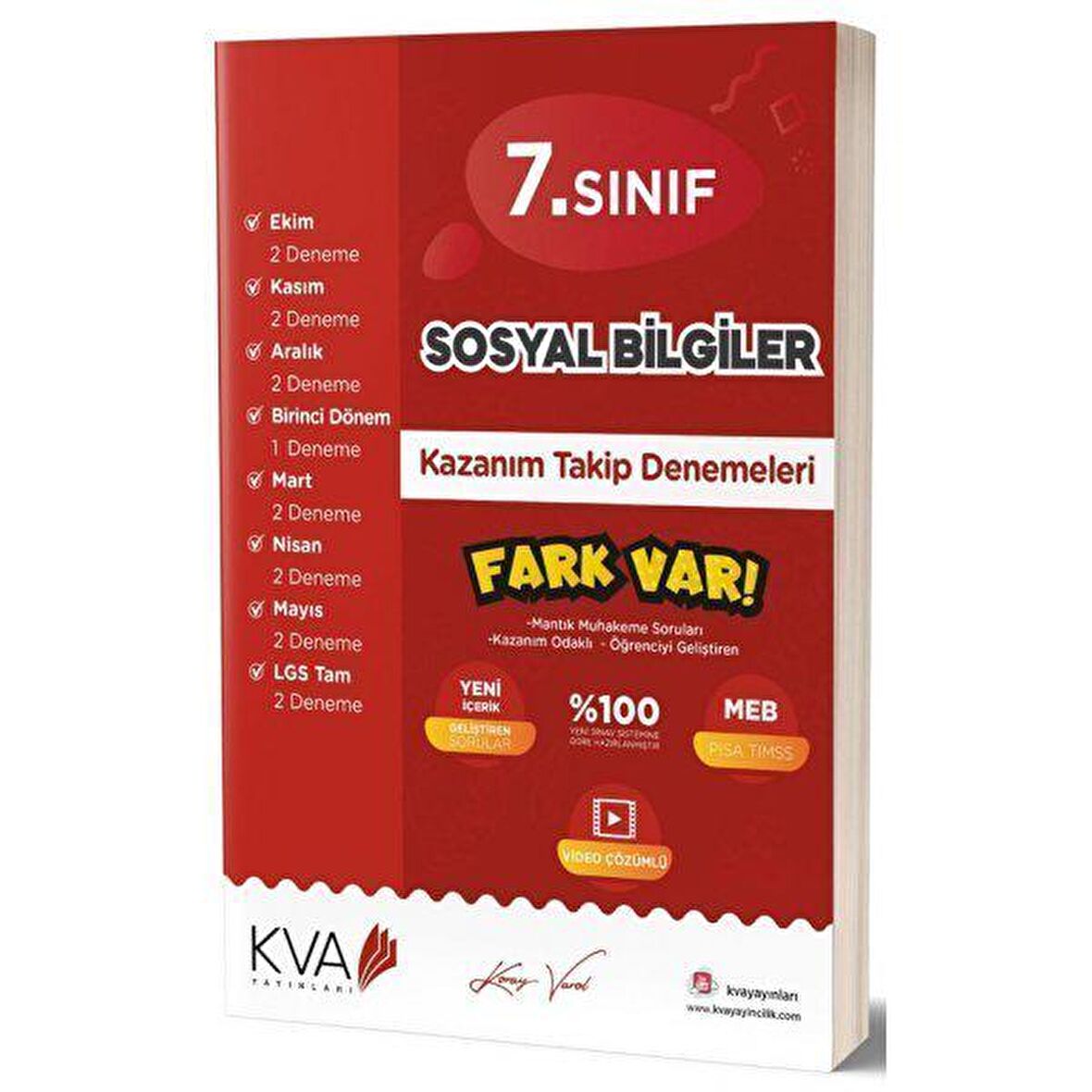 7.Sınıf Sosyal Bilgiler Kazanım Takip Denemeleri KVA Yayınları