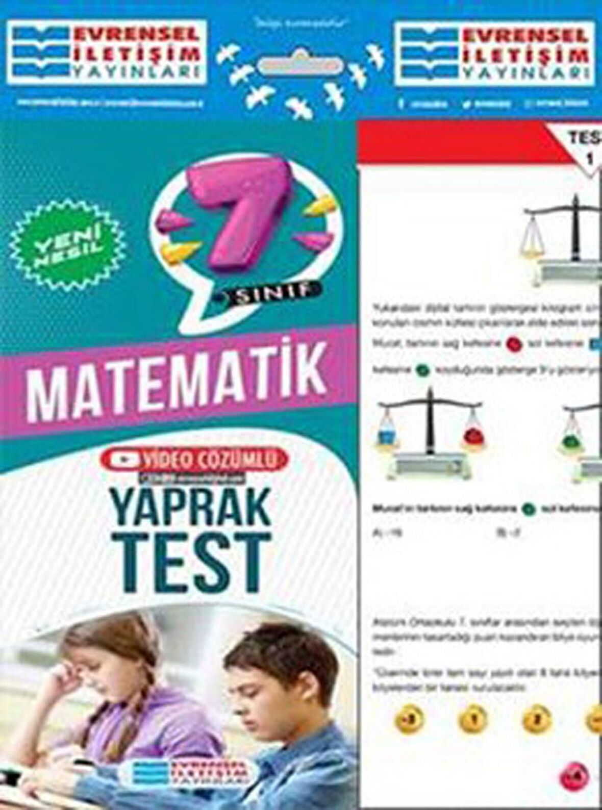 7.Sınıf Matematik Yeni Nesil Video Çözümlü Yaprak Test Evrensel İletişim Yayınları