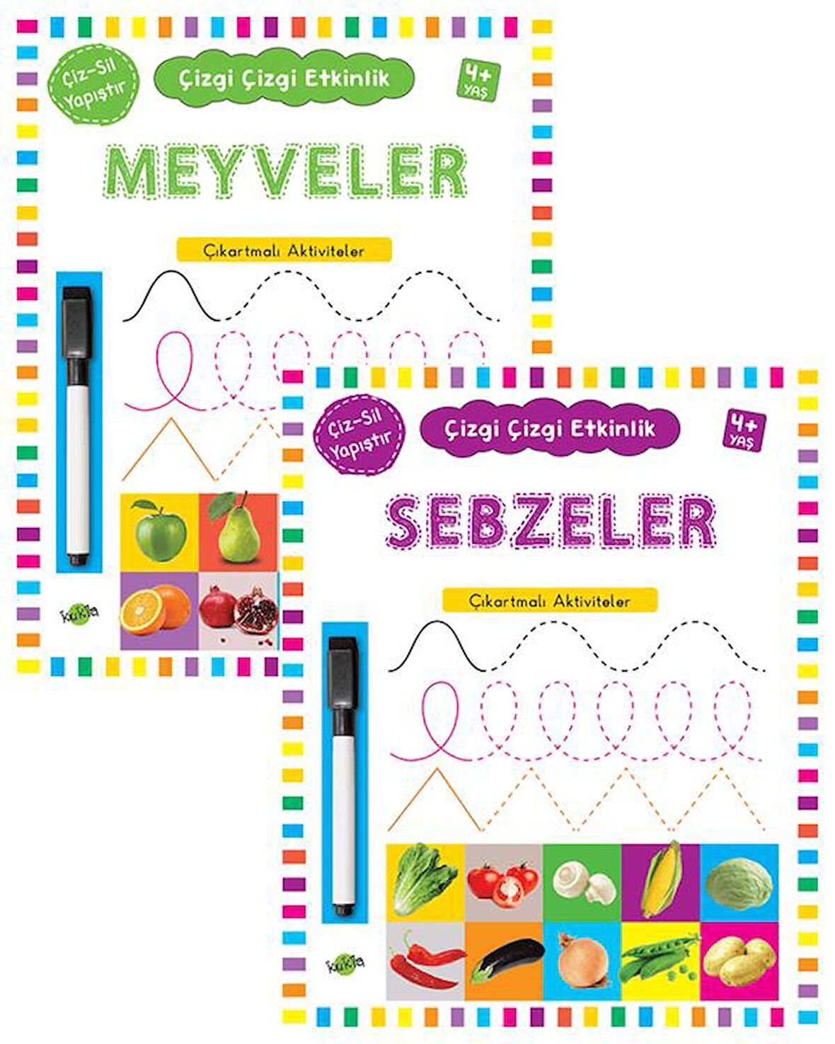 Çizgi Çizgi Etkinlik Meyveler - Sebzeler (4+ Yaş)