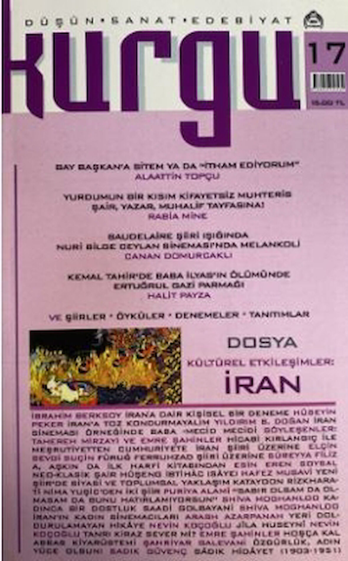 Kurgu Düşün Sanat Edebiyat Dergisi Sayı: 17