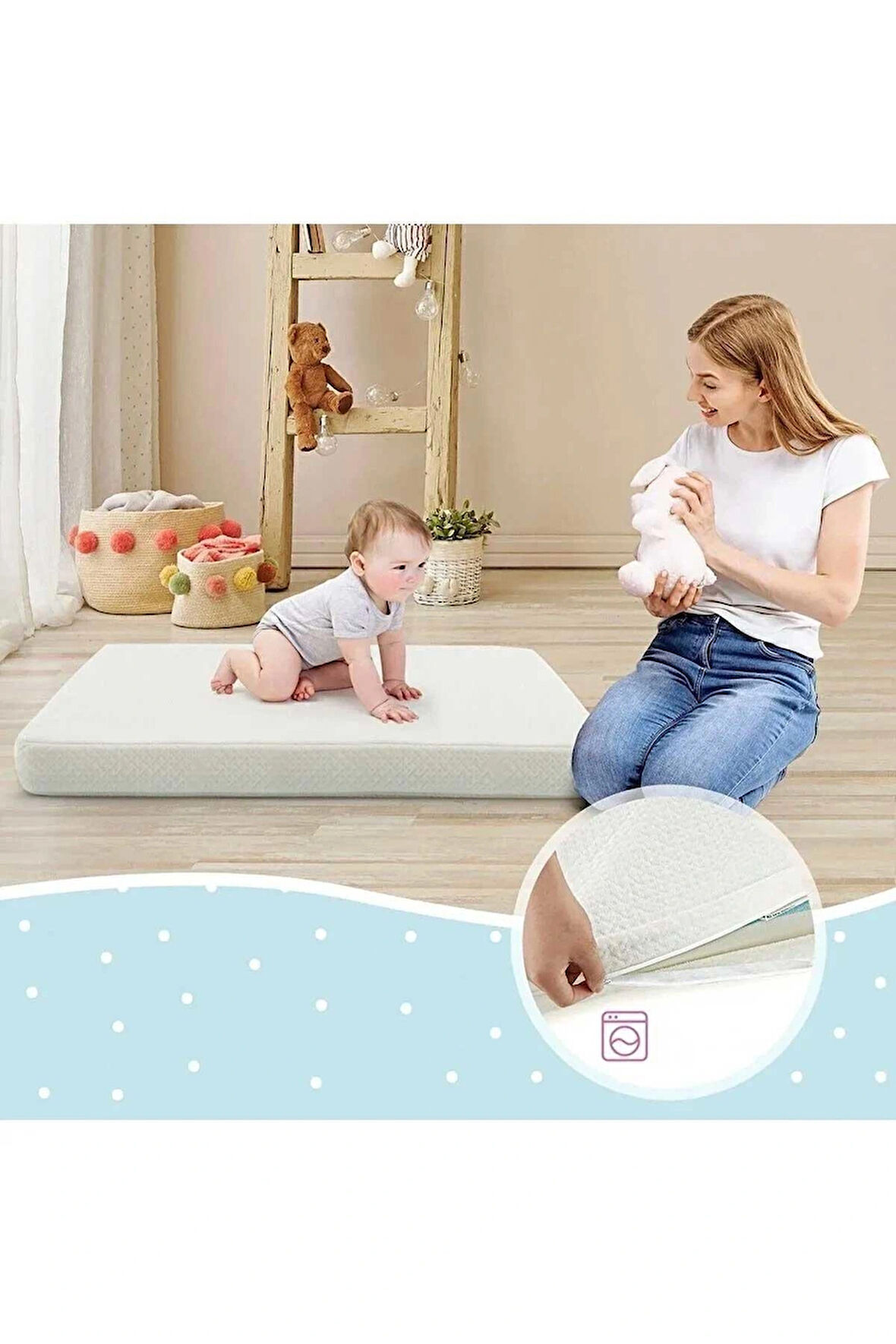 Ortopedik Cotton Bebek Yatağı Park Beşik Yatağı Çocuk Yatakları Oyun Parkı Yatağı 40x80