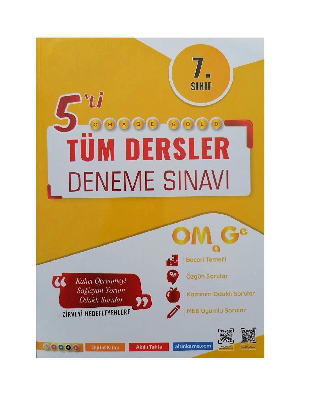 Nartest 7.Sınıf Omage Gold 5'li Tüm Dersler Deneme Seti - Nartest 7  Deneme