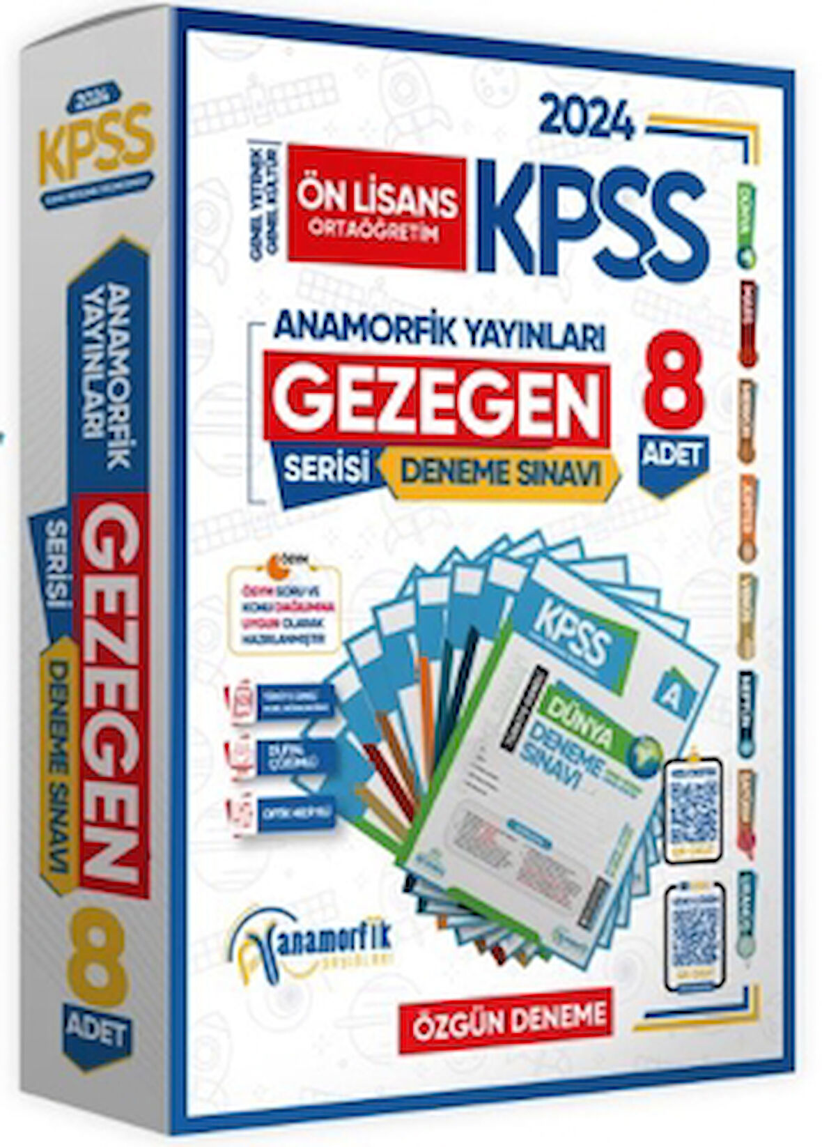 KPSS Ön Lisans GY-GK GEZEGEN Serisi 8li Deneme Paketi Kurumsal Türkiye Geneli Dijital Çözümlü Anamorfik Yayınları