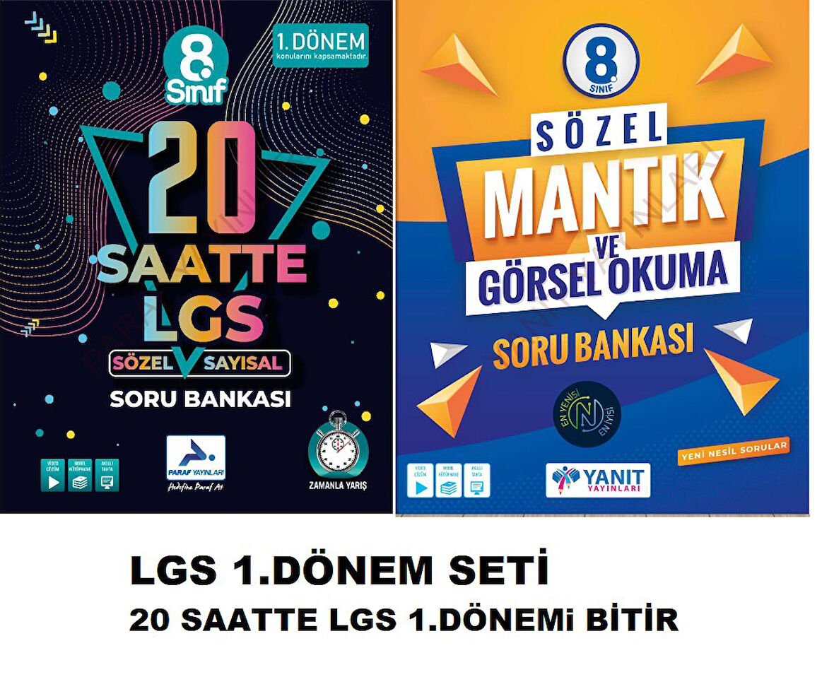 LGS 1.Dönem Karma Set - Yanıt Görsel Okuma ve 20 Saatte Paraf 1.Dönem Set- nmk