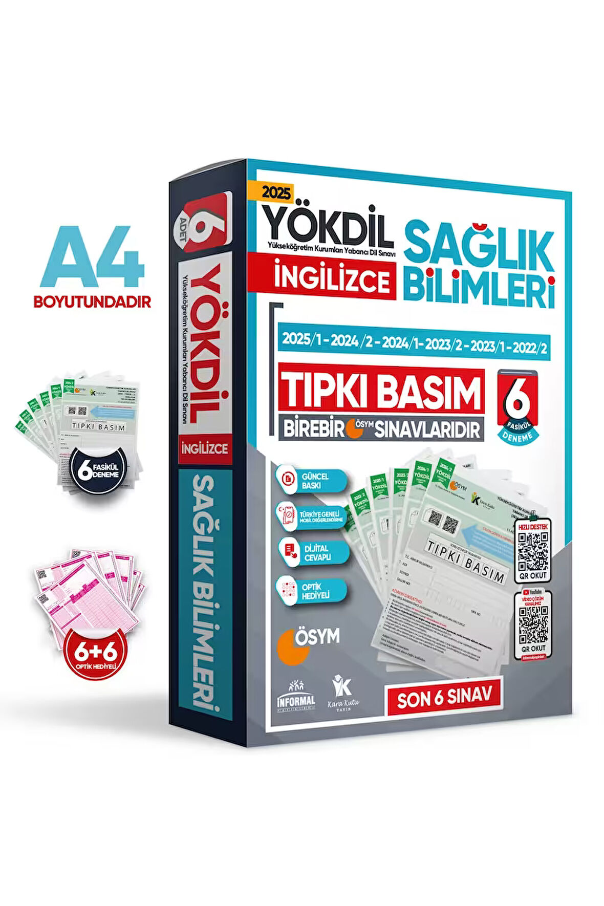 2025 Yökdil Ingilizce Sağlık Bilimleri Ösym Çıkmış Soru Tıpkı Basım Deneme Paketi 6lı T. Geneli