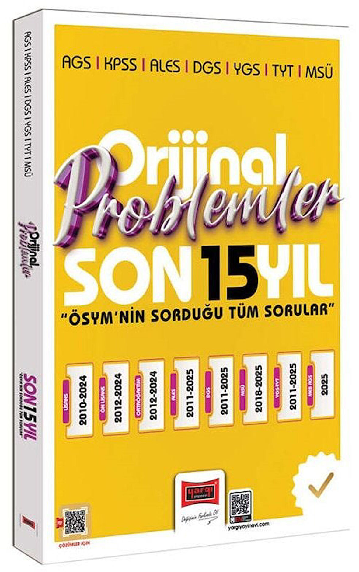 Yargı 2026 KPSS MEB-AGS ALES DGS YGS TYT MSÜ Problemler Orijinal Çıkmış Sorular Son 15 Yıl Çözümlü Yargı Yayınları