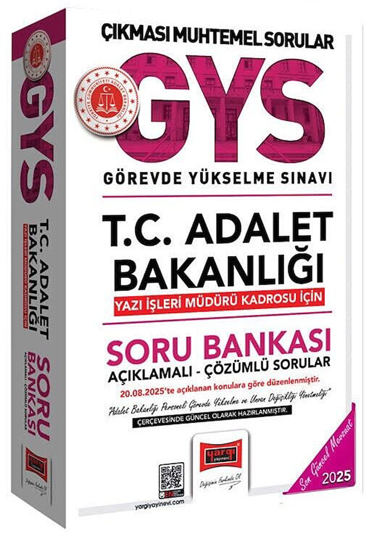 Yargı 2025 GYS Adalet Bakanlığı Yazı İşleri Müdürü Soru Bankası Çözümlü Görevde Yükselme Yargı Yayınları