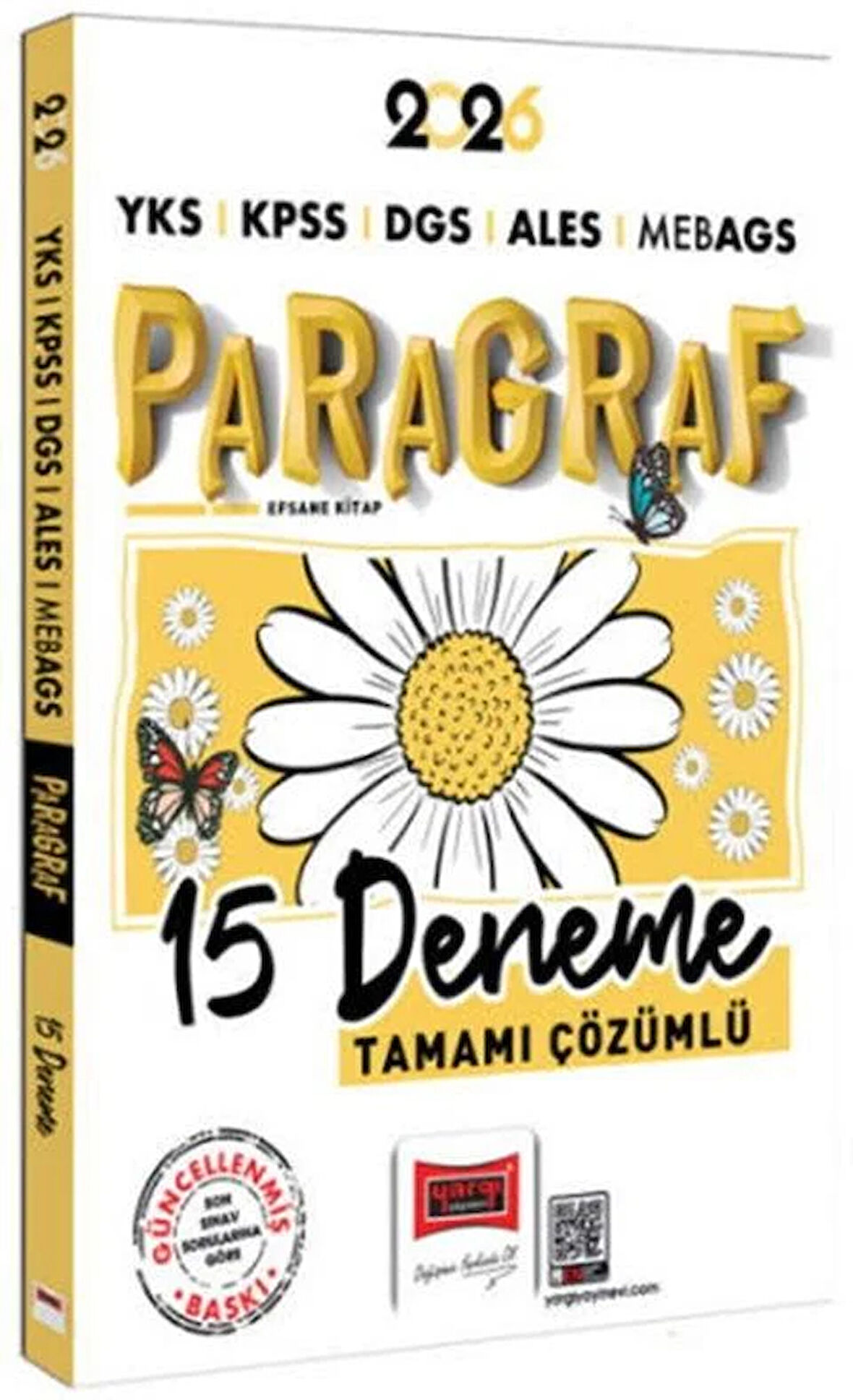 Yargı Yayınları 2026 YKS KPSS DGS ALES MEB AGS Papatya Serisi Paragraf Tamamı Çözümlü 15 Deneme
