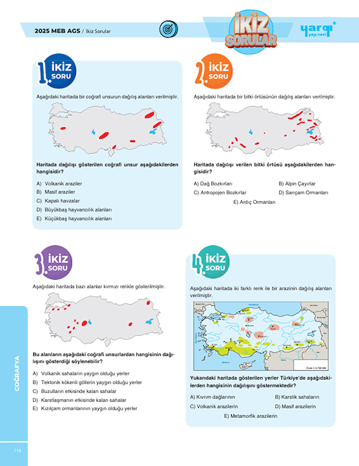Yargı MEB AGS Tüm Dersler Tamamı Çözümlü Çıkmış ve İkiz Sorular
