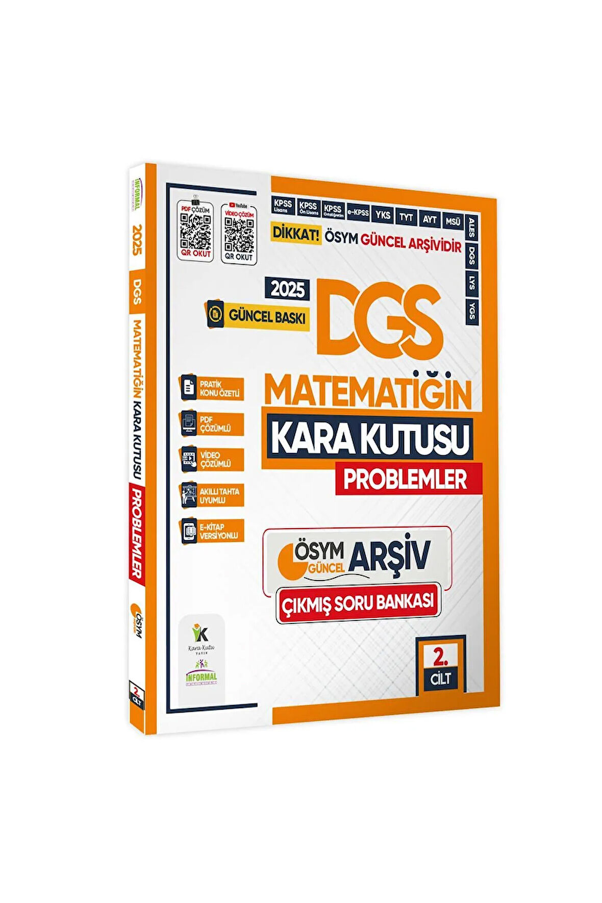 2025 DGS Matematiğin Kara Kutusu 2.Cilt PROBLEMLER ÖSYM Çıkmış Soru Bankası Video/PDF Çözümlü Konu Ö