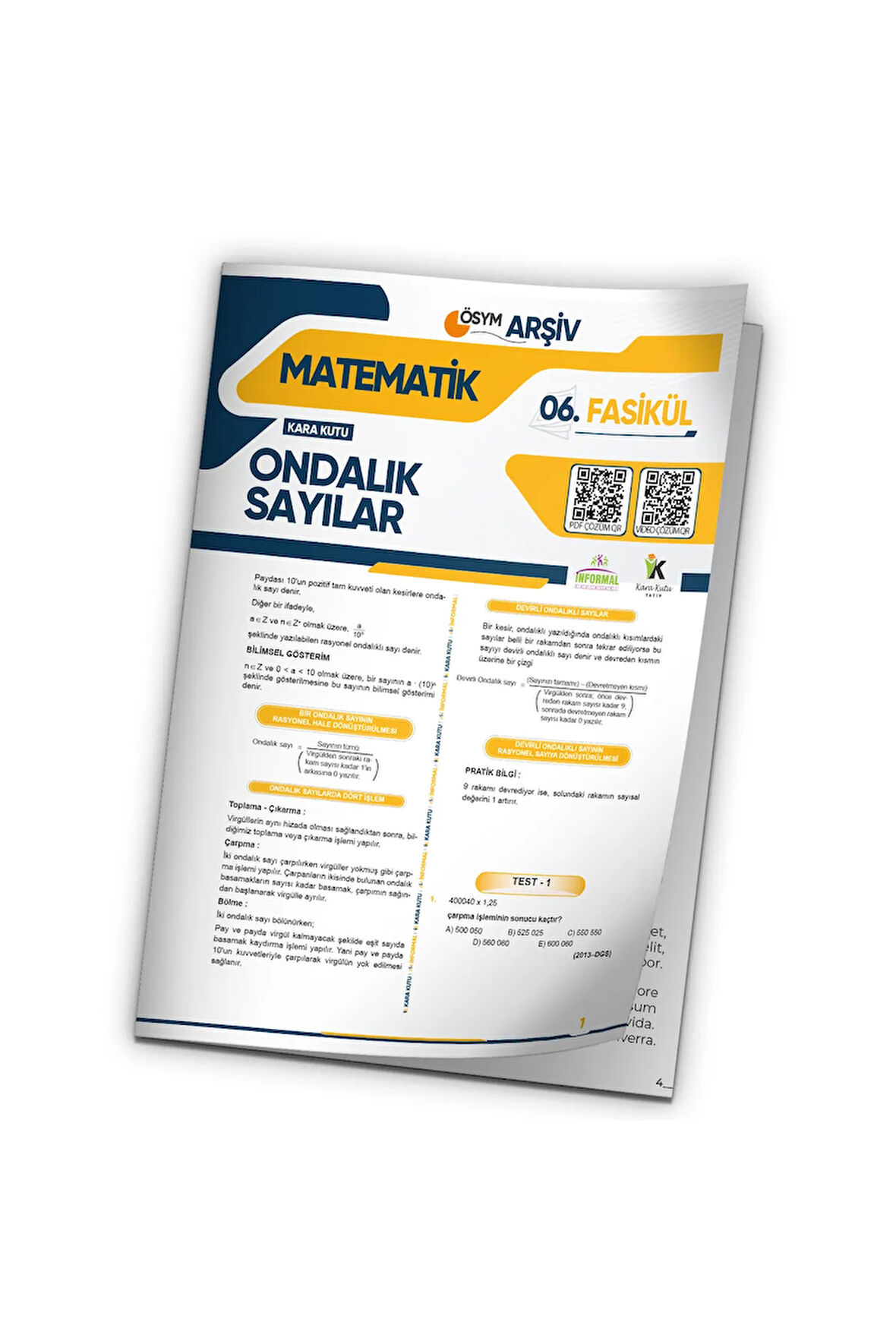 2025 ALES Matematik Kara Kutu Ondalık Sayılar 6.Fasikül ÖSYM Çıkmış Soru Bankası Modüler Set Çözümlü