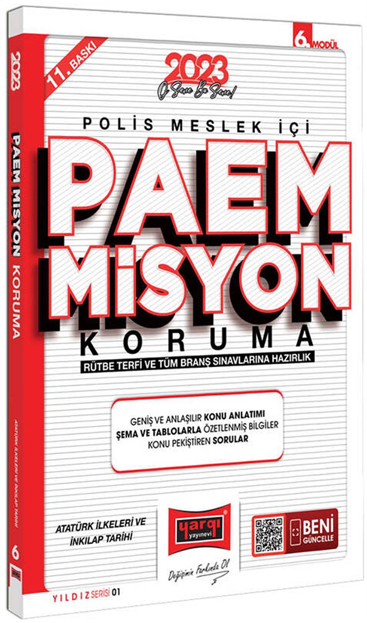 Yargı Yayınları 2023 Yıldız Serisi PAEM Misyon Koruma Rütbe Terfi ve Tüm Branş Sınavlarına Hazırlık Atatürk İlkeleri ve İnkılap Tarihi Konu Anlatımı