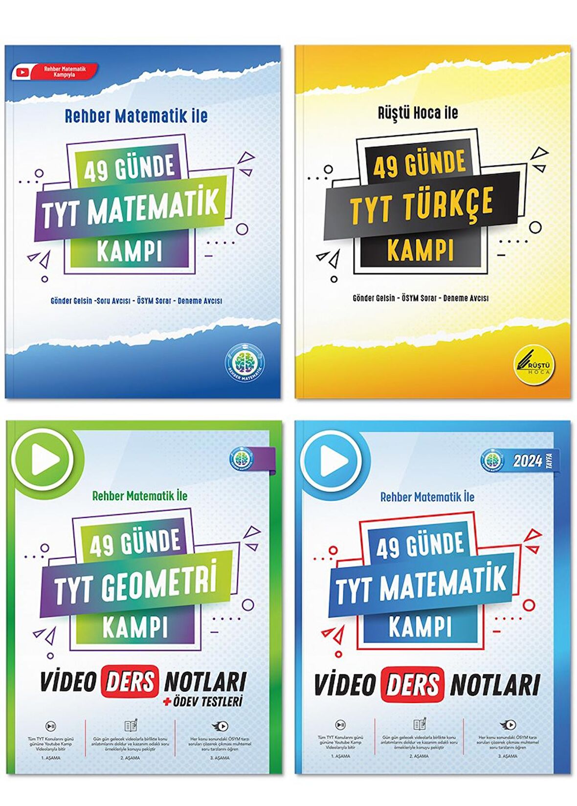 49 Günde TYT Matematik - Geometri - Türkçe Video Ders Notları Kampı 4'lü Set