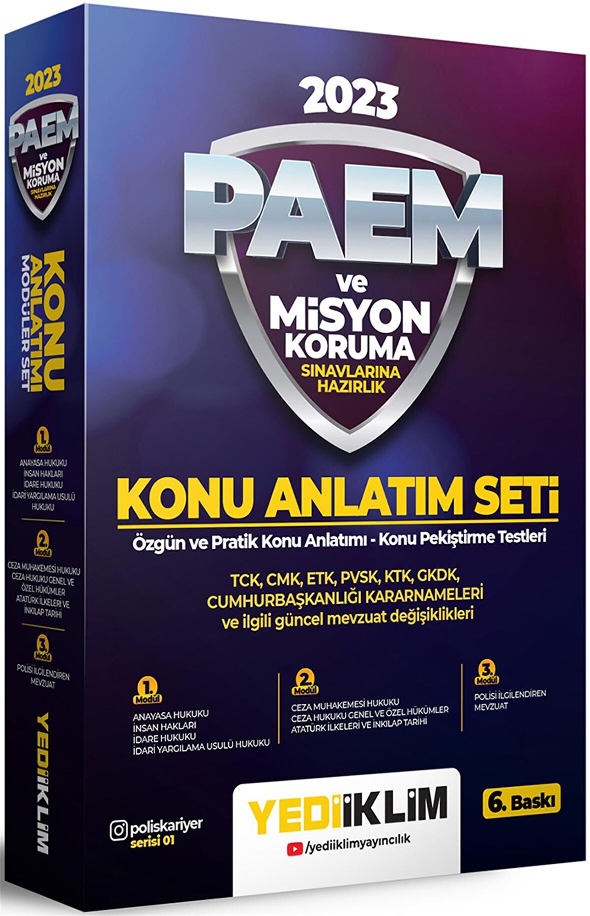 Yediiklim Yayınları 2023 PAEM ve Misyon Koruma Sınavlarına Hazırlık Konu Anlatım Seti