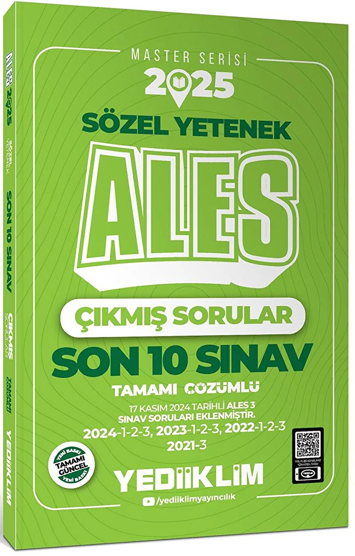 Yediiklim 2025 ALES Master Serisi Sözel Yetenek Tamamı Çözümlü Son 10 Sınav Çıkmış Sorular