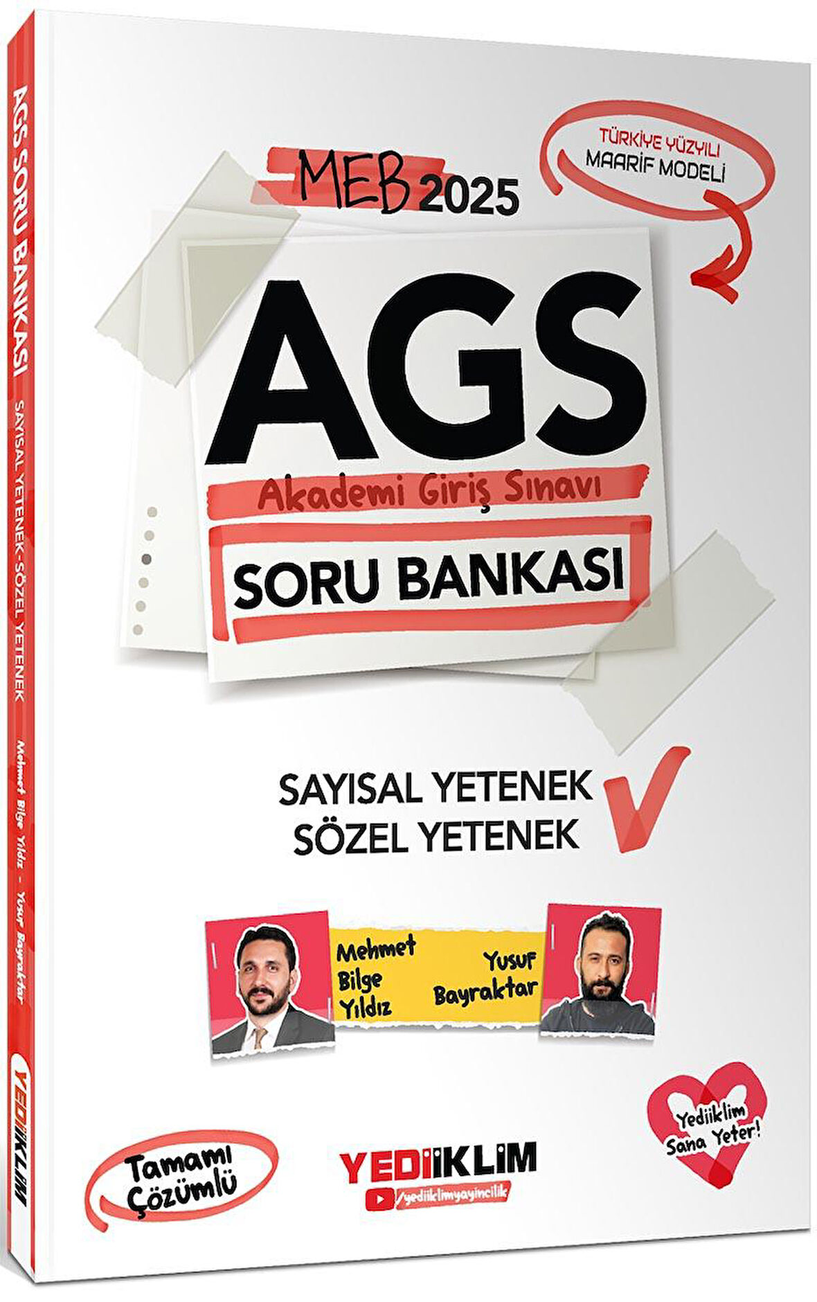 Yediiklim Yayınları 2025 MEB AGS Sözel Yetenek Sayısal Yetenek Tamamı Çözümlü Soru Bankası