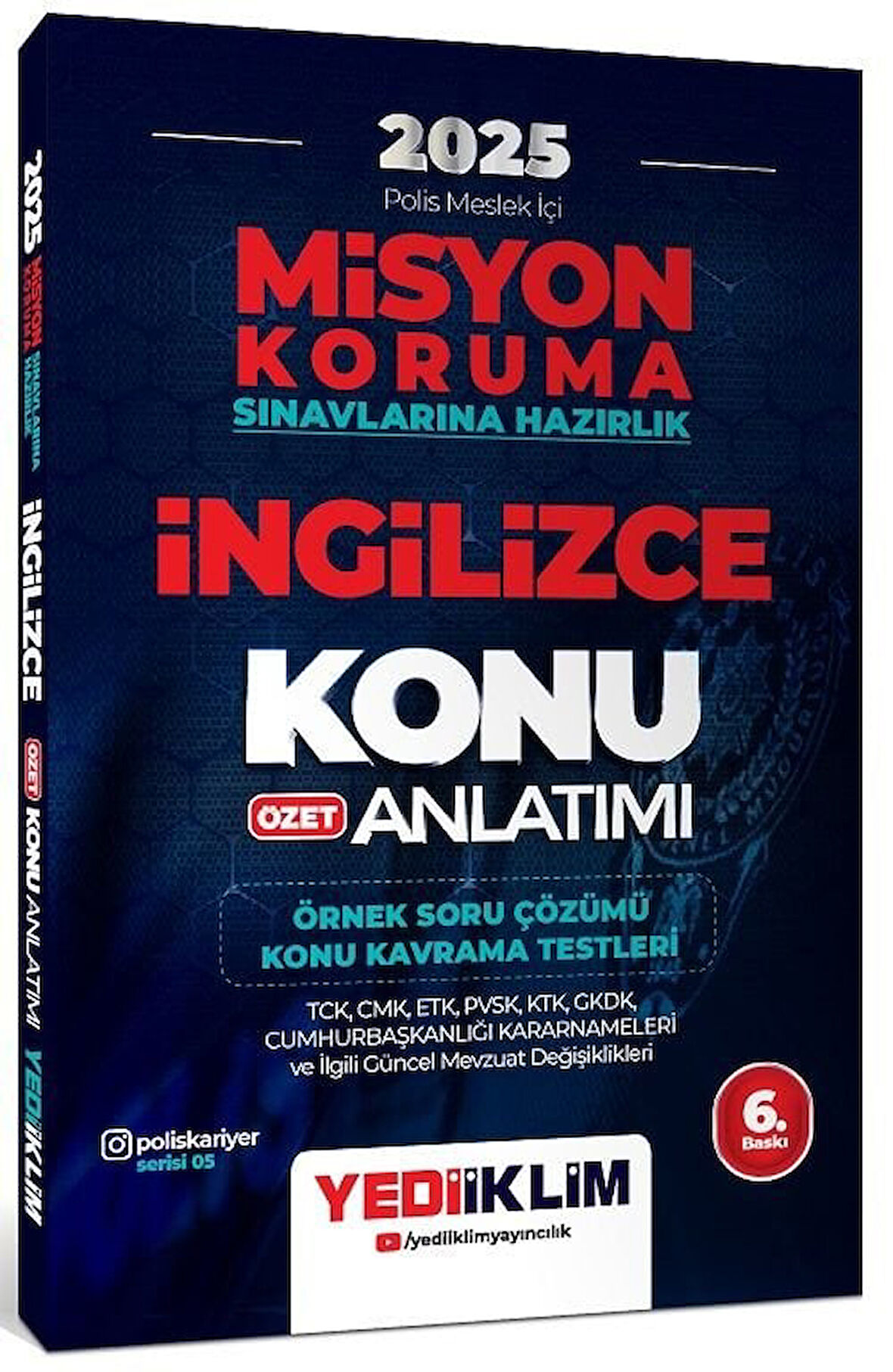 Yediiklim 2025 Polis Meslek İçi Misyon Koruma İngilizce Özet Konu Anlatımı 6. Baskı Yediiklim