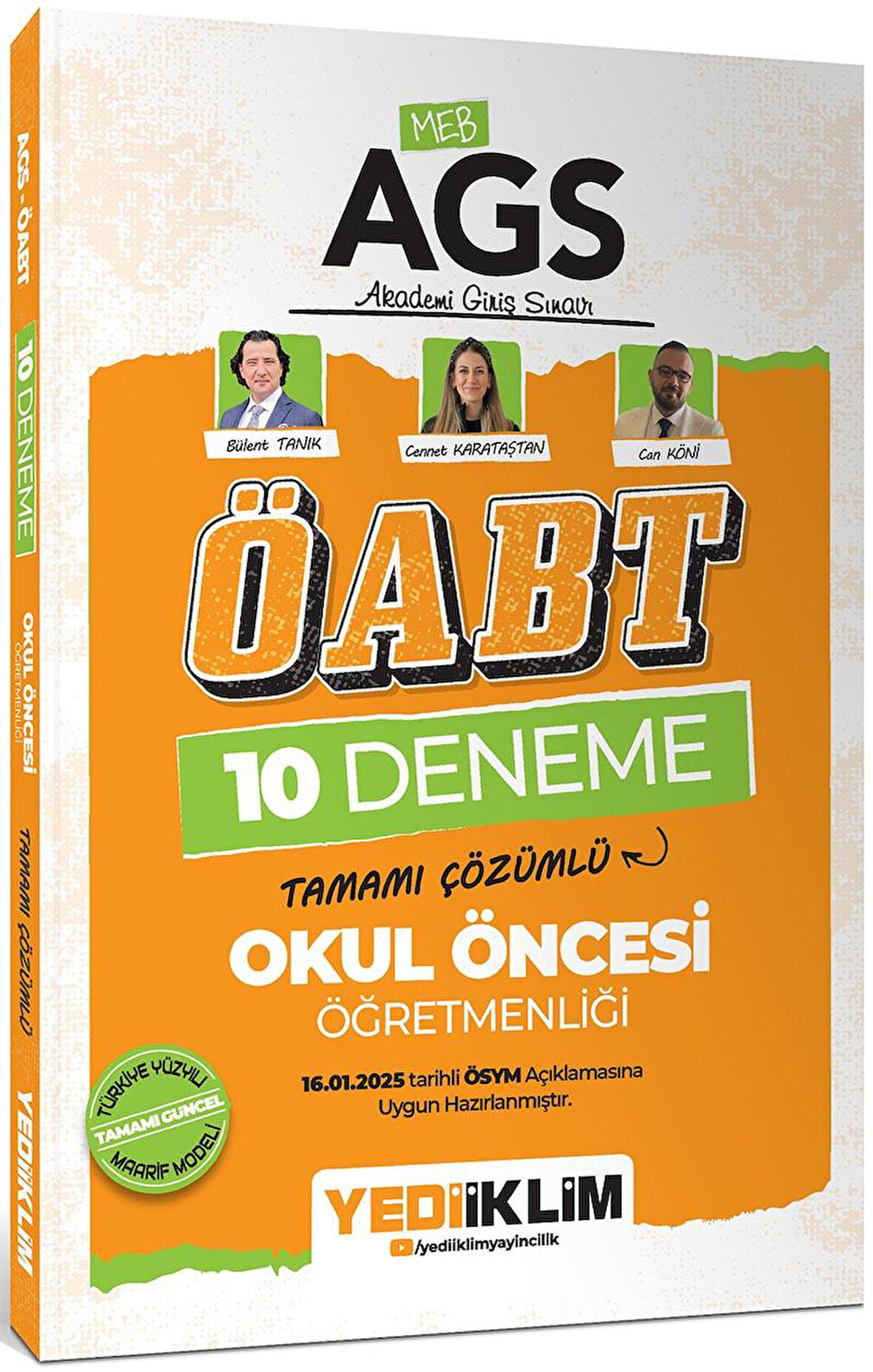 Yediiklim 2025 MEB AGS ÖABT Okul Öncesi Öğretmenliği Tamamı Çözümlü 10 Deneme