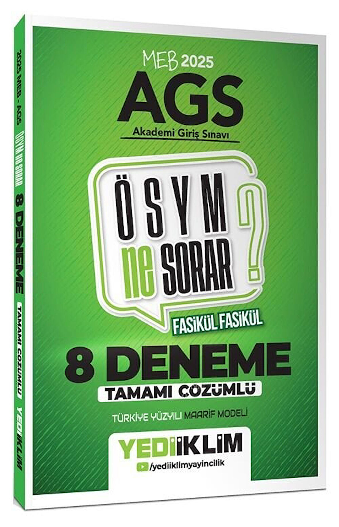 Yediiklim 2025 MEB-AGS Tüm Dersler ÖSYM Ne Sorar 8 Deneme Çözümlü Yediiklim Yayınları