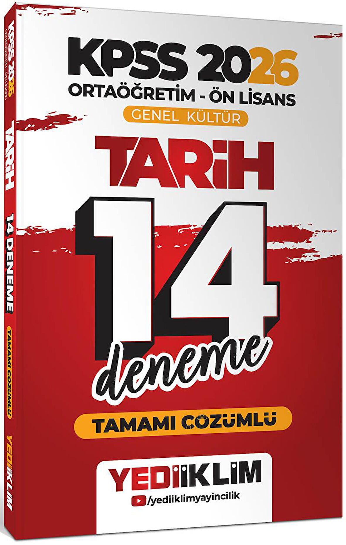 Yediiklim 2026 KPSS Ortaöğretim Ön Lisans Genel Kültür Tarih Tamamı Çözümlü 14 Deneme