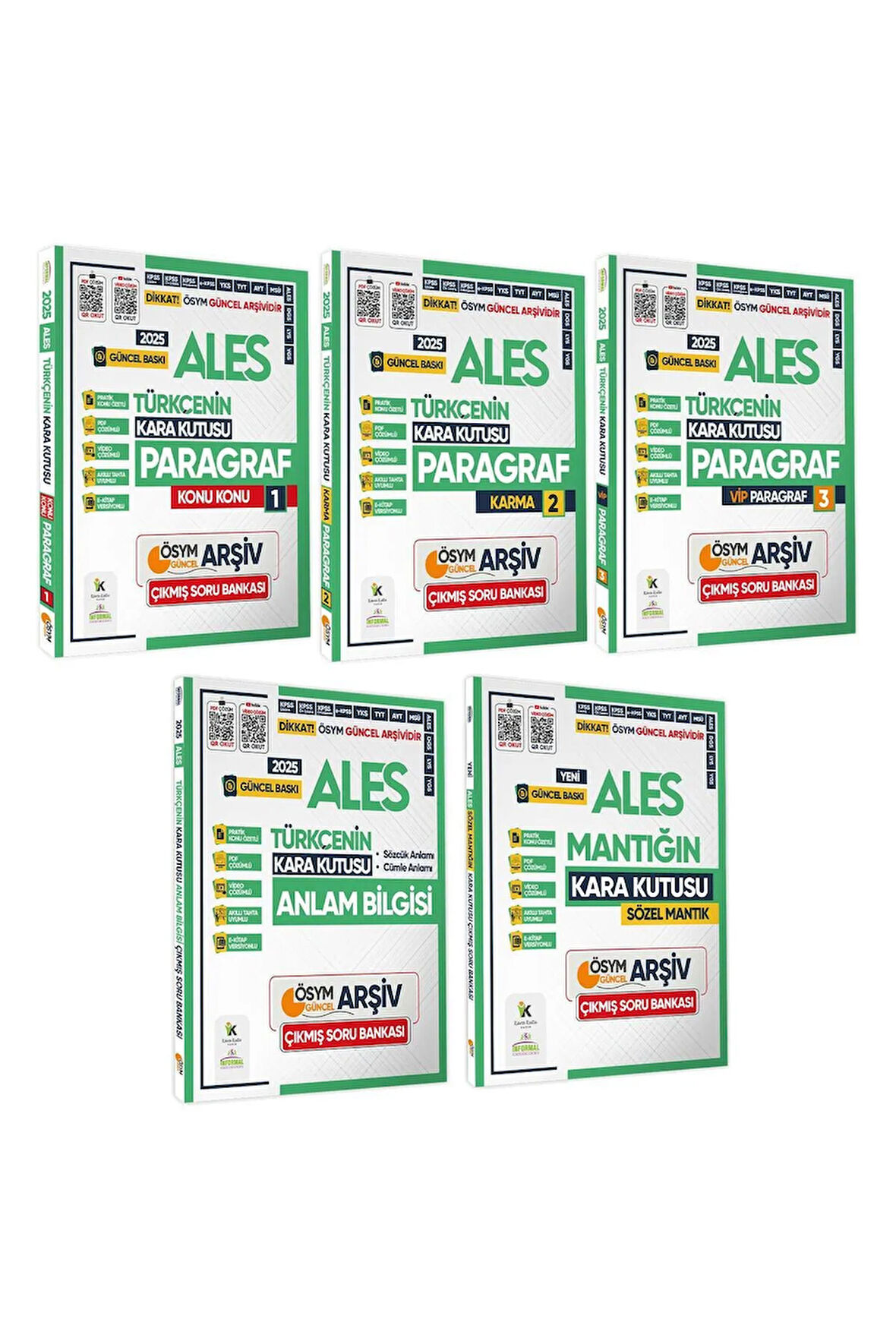 2025 Ales Kara Kutu Ösym Çıkmış Soru Bankası Sözel 5li Altın Set Konu Özetli Dijital Çözümlü