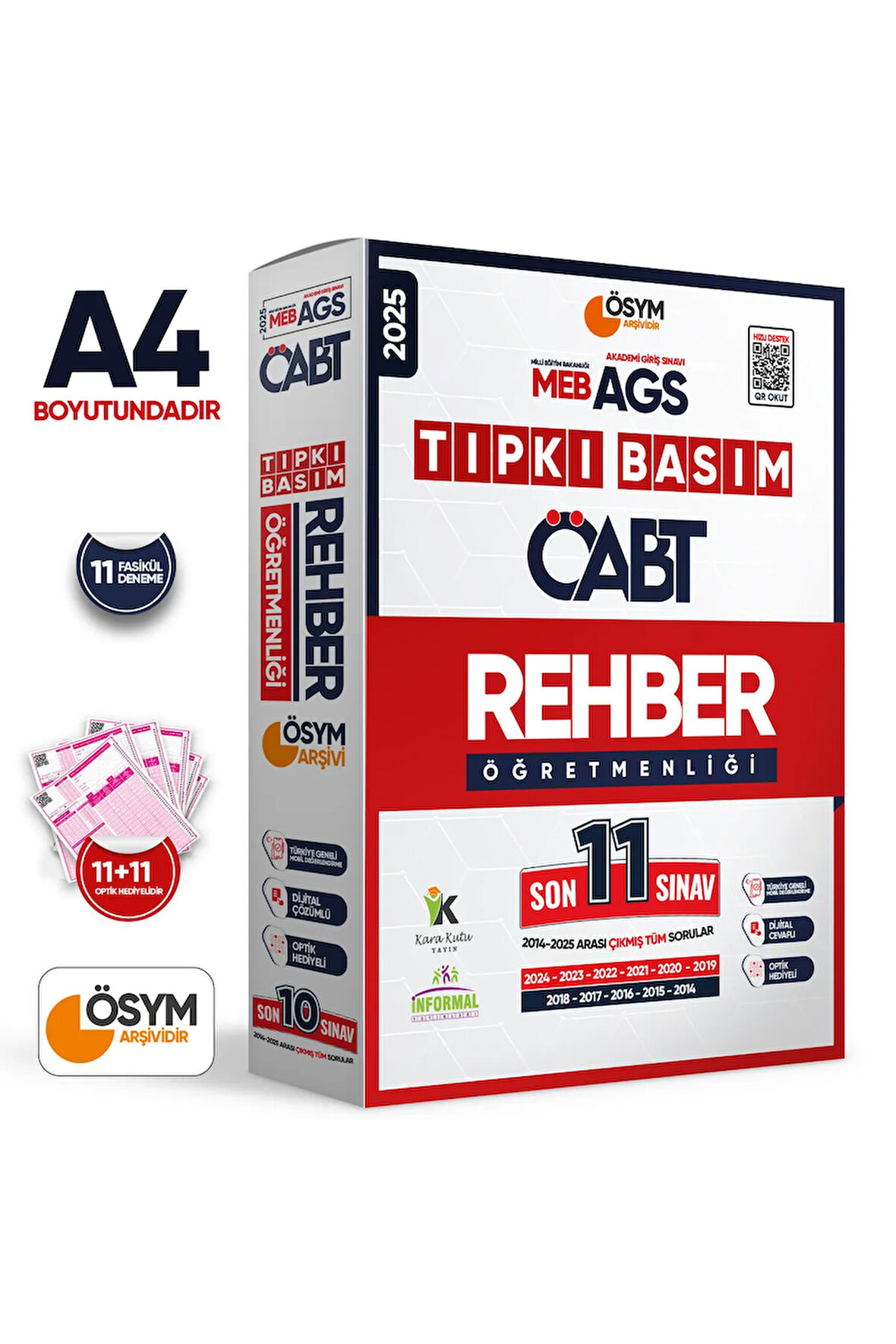 2025 Meb-ags Öabt Rehber Öğretmenliği Ösym Tıpkı Basım 11’li Deneme Paketi Dijital Çözümlü