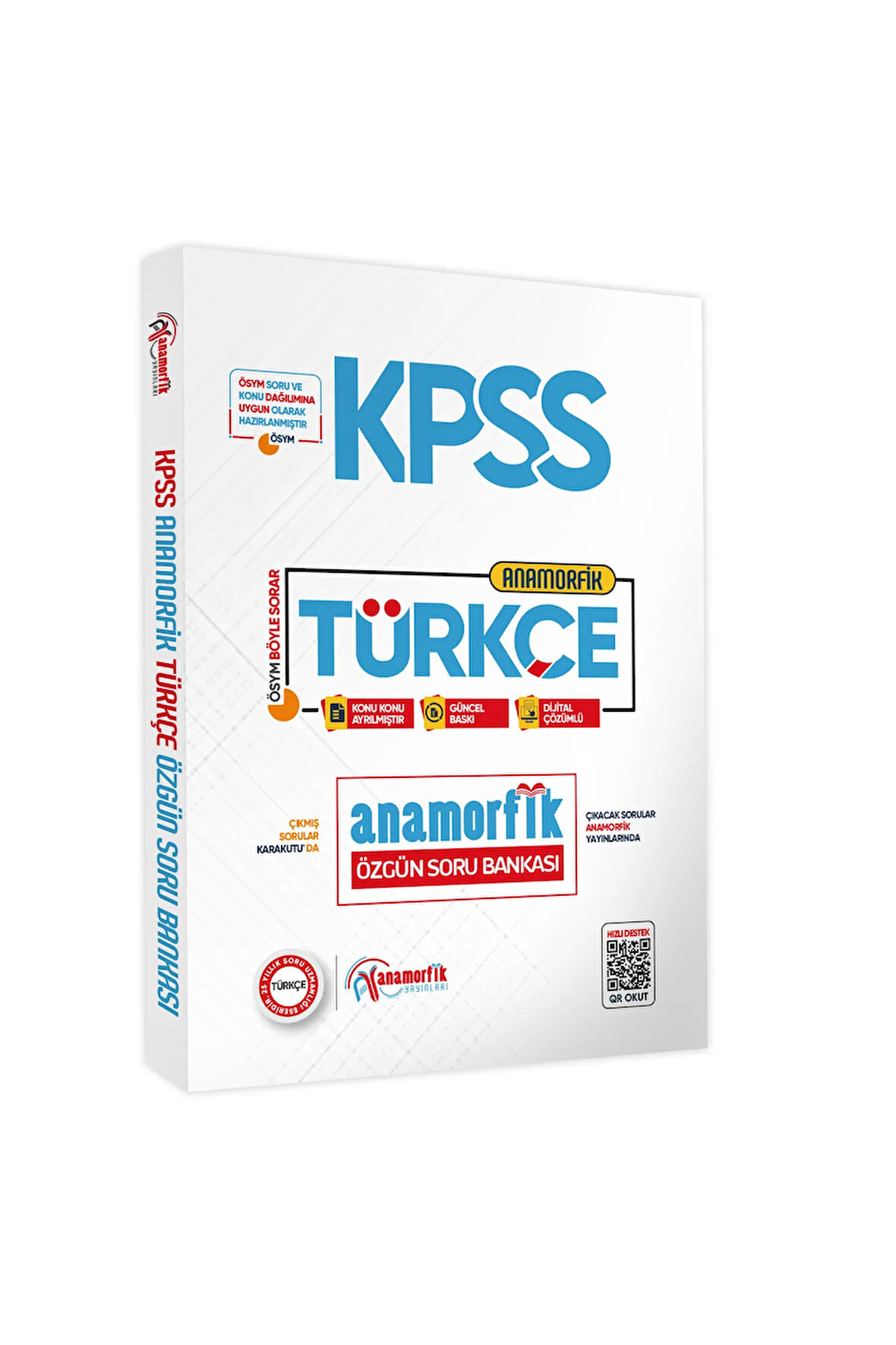 2025 KPSS Yeni Sistem Türkçe TEK KİTAP Anamorfik Özgün Soru Bankası Konu Konu Dijital Çözümlü