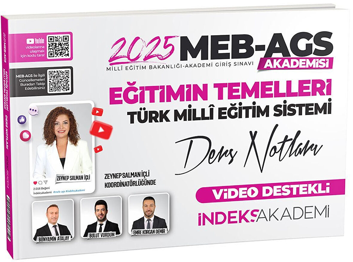 İndeks Akademi 2025 MEB-AGS Akademisi Eğitimin Temelleri ve Türk Milli Eğitim Sistemi Video Ders Notları