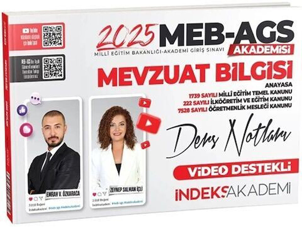 2025 MEB AGS Akademisi Eğitimin Temelleri ve Türk Milli Eğitim Sistemi Video Ders Notları İndeks