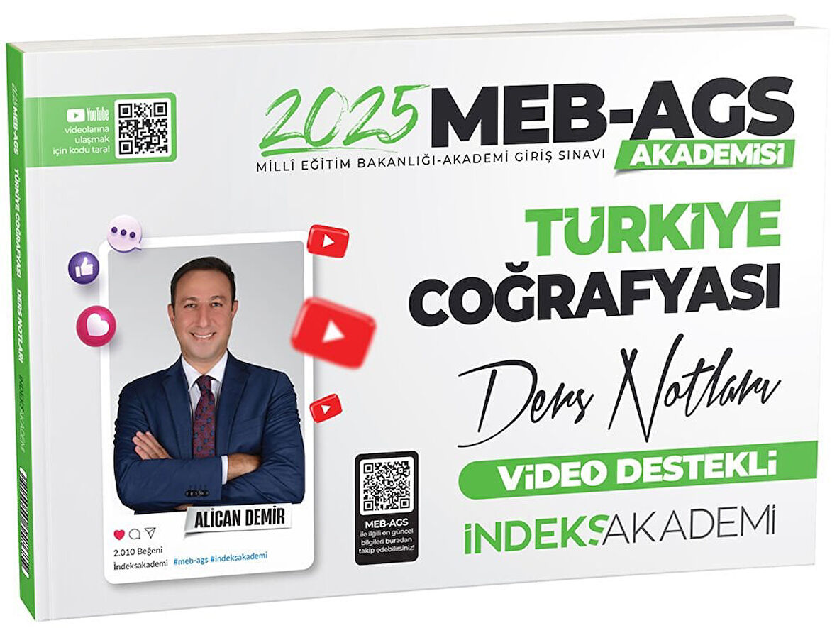 İndeks Akademi 2025 MEB-AGS Akademisi Türkiye Coğrafyası Video Ders Notları