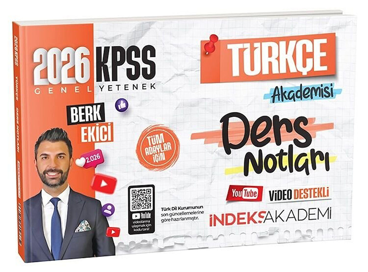 İndeks Akademi 2026 KPSS Türkçe Akademisi Video Ders Notları - Berk Ekici İndeks Akademi Yayıncılık