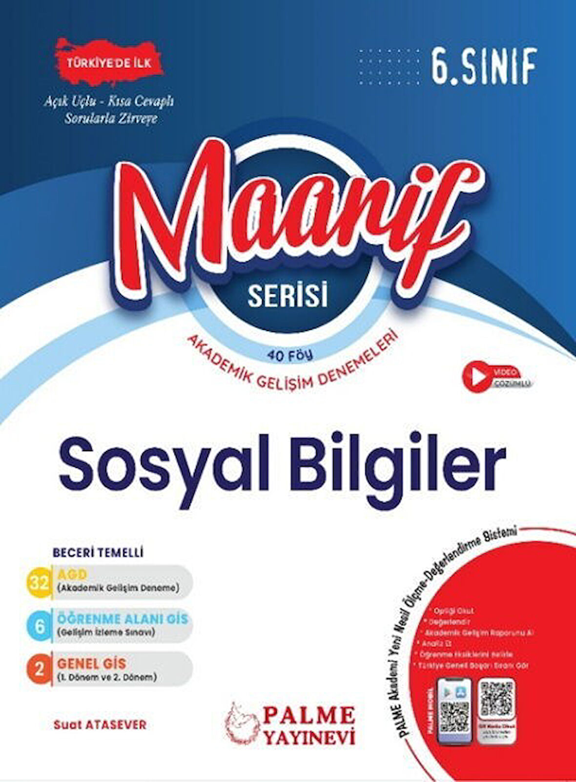 6. Sınıf Maarif Serisi Sosyal Bilgiler Haftalık Deneme Palme Yayınları