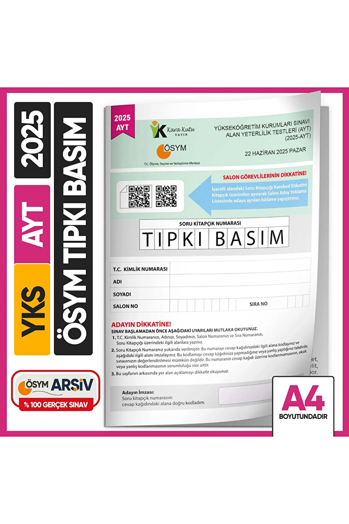 2025 YKS-AYT ÖSYM Tıpkı Basım Çıkmış Soru Kitapçığı (Video/PDF Çözümlü Türkiye Geneli Değerlendirme)