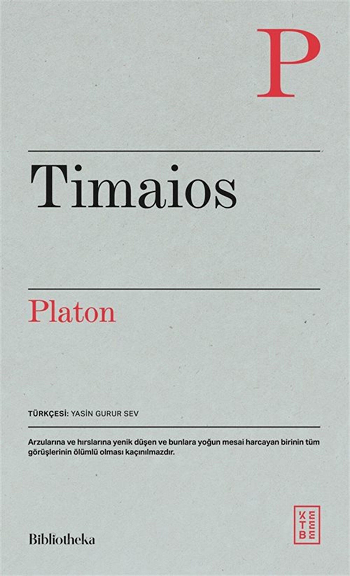 Timaios / Platon (Eflatun)