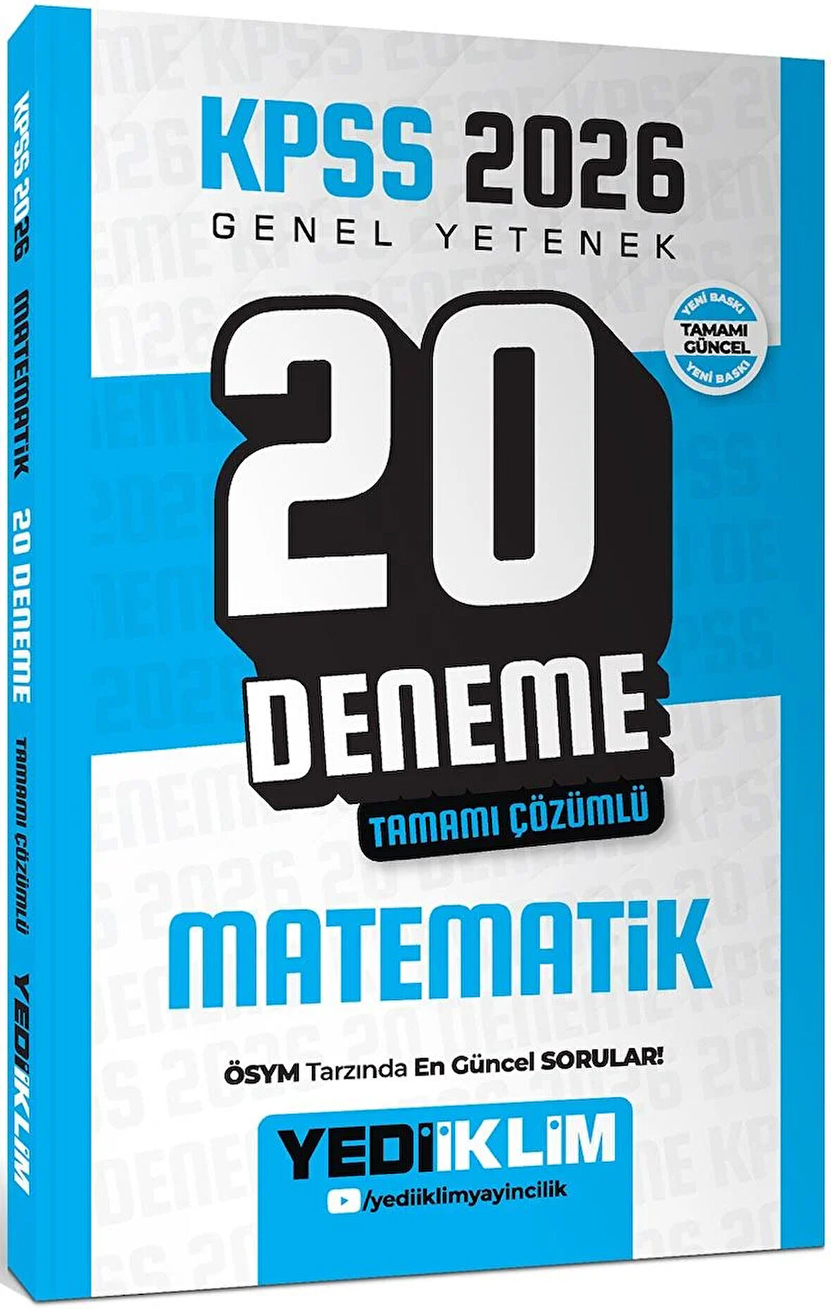 Yediiklim Yayınları KPSS 2026 Genel Yetenek Matematik Tamamı Çözümlü 20 Deneme