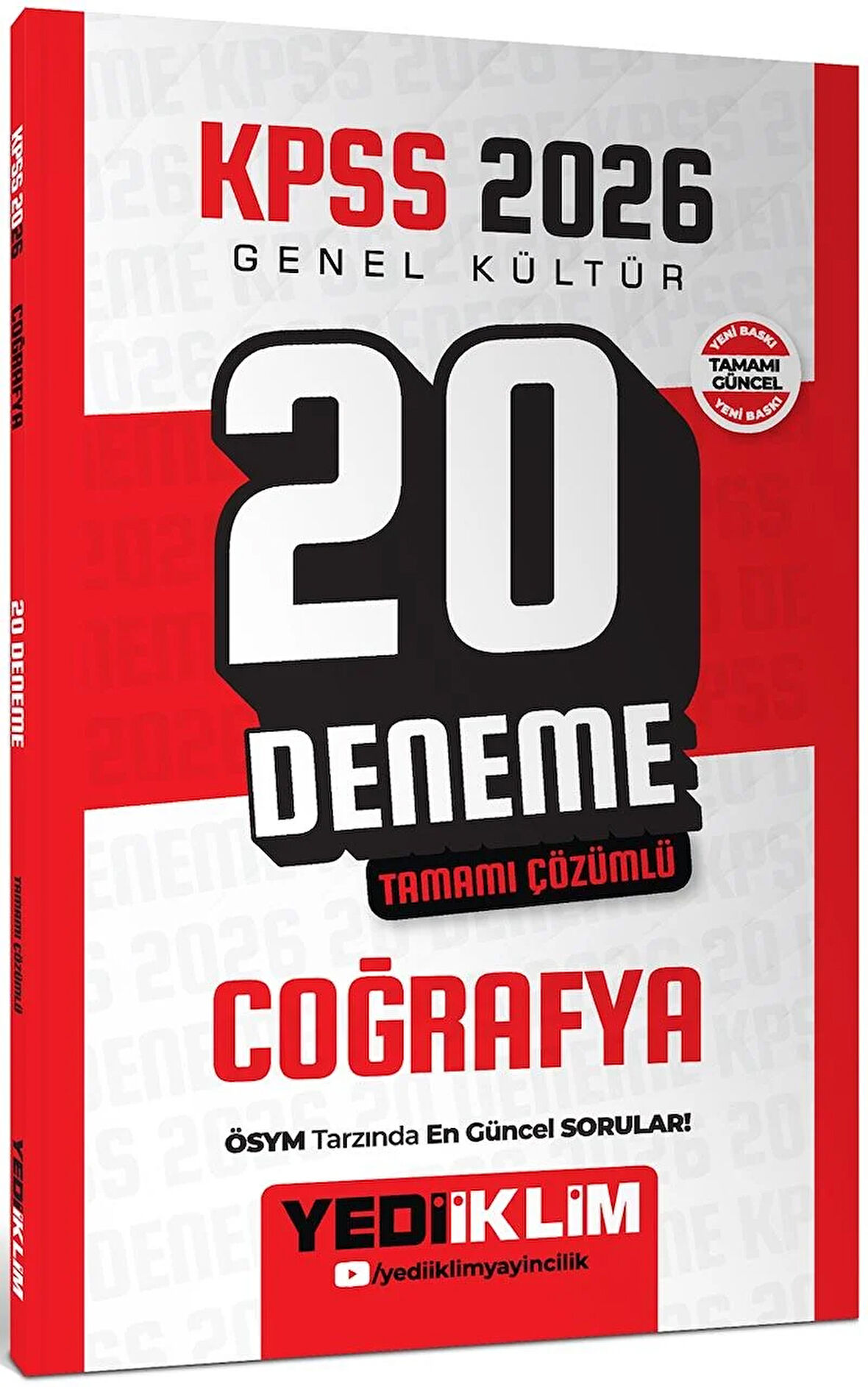 Yediiklim Yayınları KPSS 2026 Genel Kültür Coğrafya Tamamı Çözümlü 20 Deneme