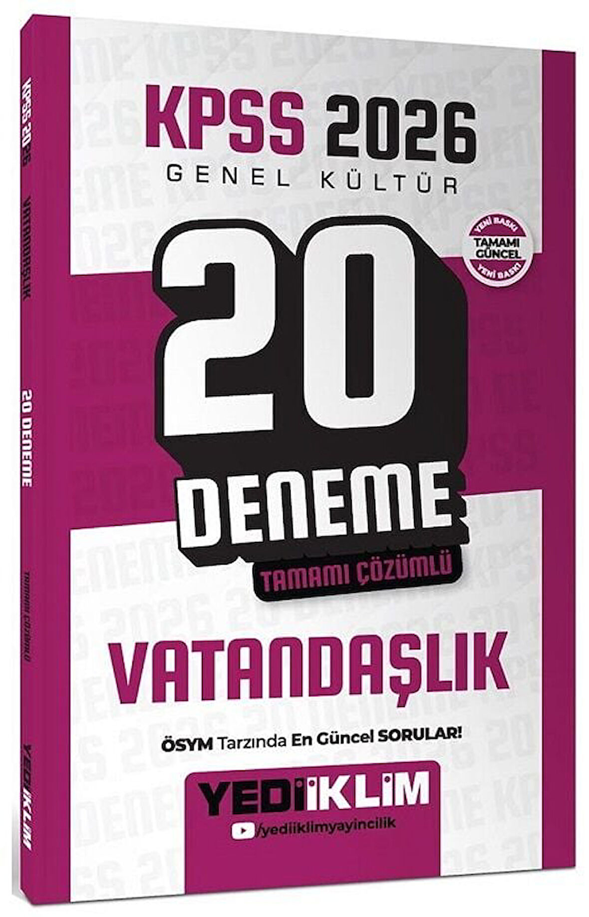 Yediiklim 2026 KPSS Vatandaşlık 20 Deneme Çözümlü Yediiklim Yayınları
