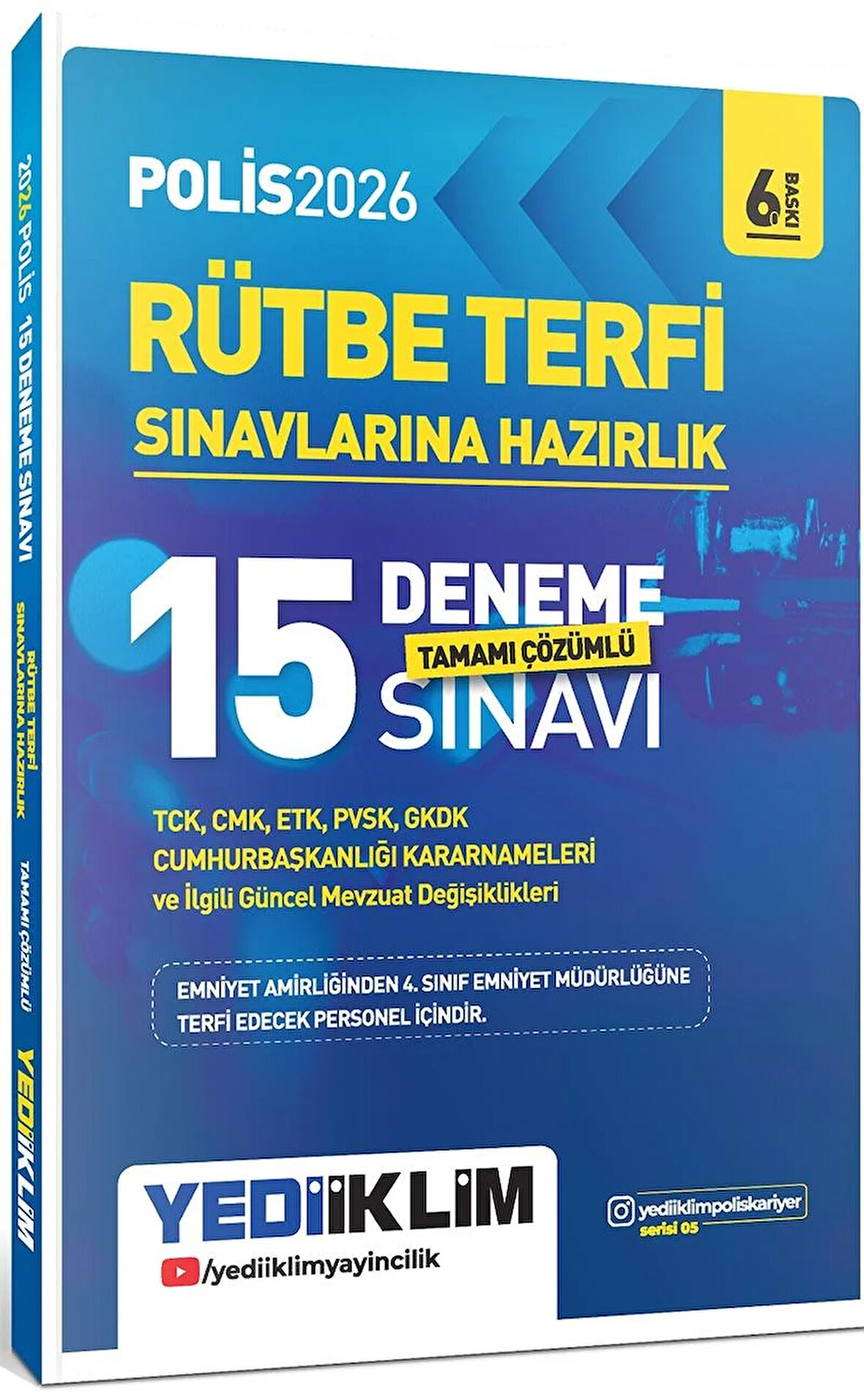 Yediiklim 2026 Polis Rütbe Terfi Sınavlarına Hazırlık Tamamı Çözümlü 15 Deneme Sınavı