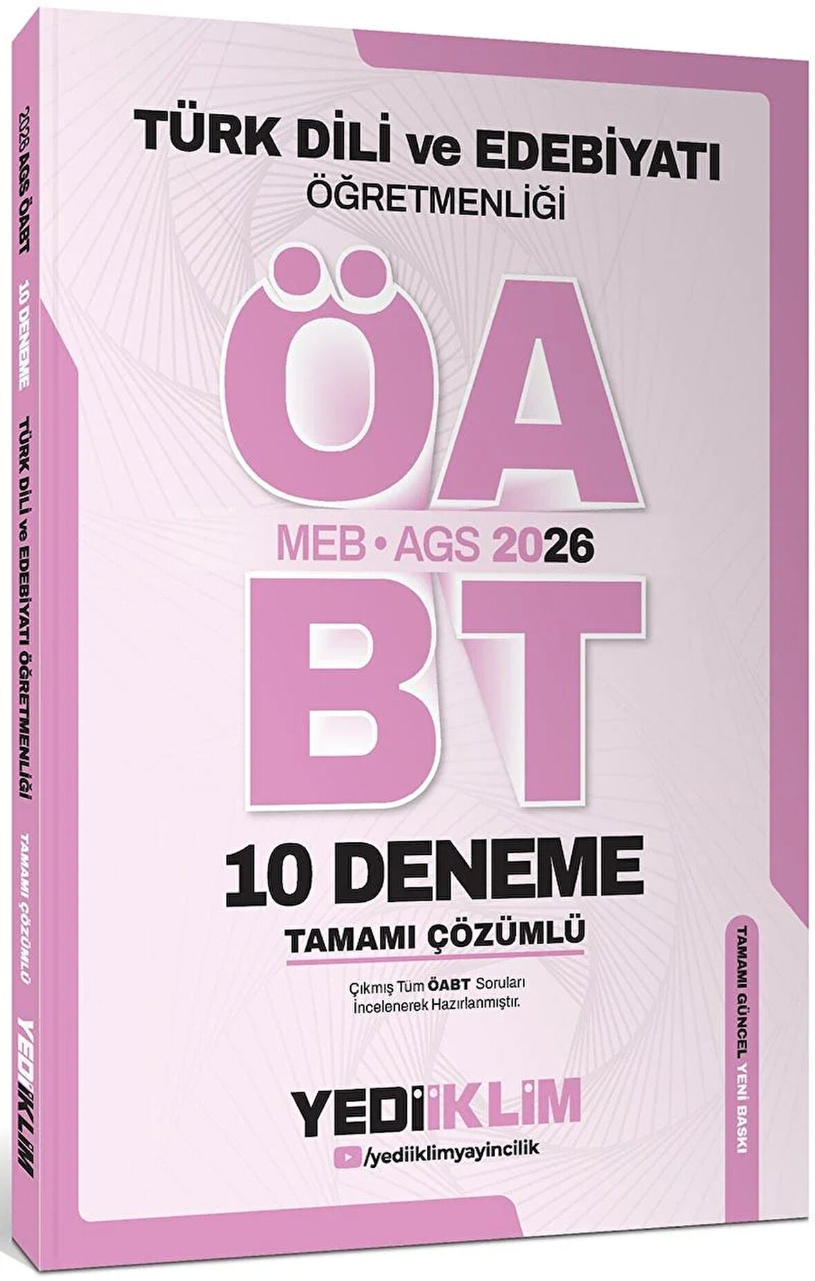 Yediiklim AGS ÖABT Türk Dili Ve Edebiyatı Öğretmenliği Tamamı Çözümlü 10 Deneme Sınavı