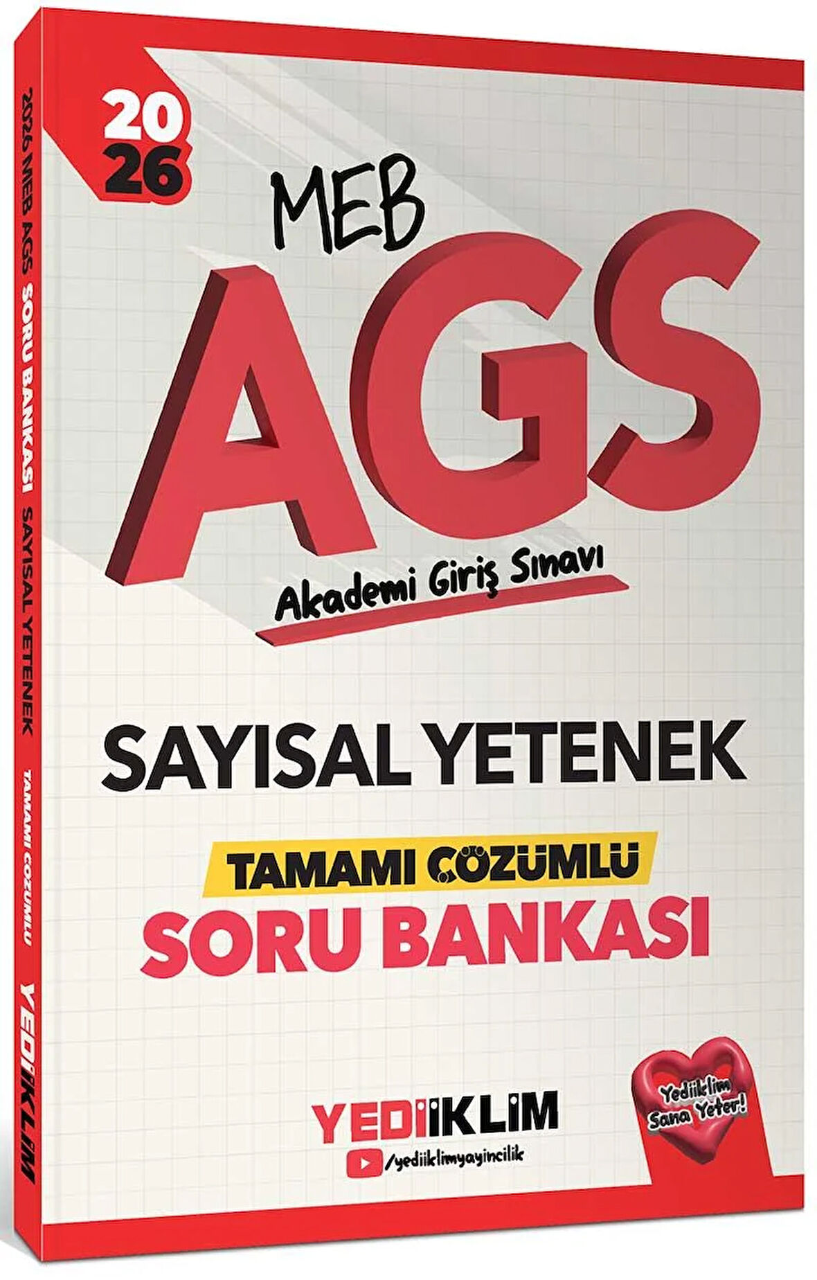Yediiklim Yayınları 2026  MEB AGS Sayısal Yetenek Tamamı Çözümlü Soru Bankası