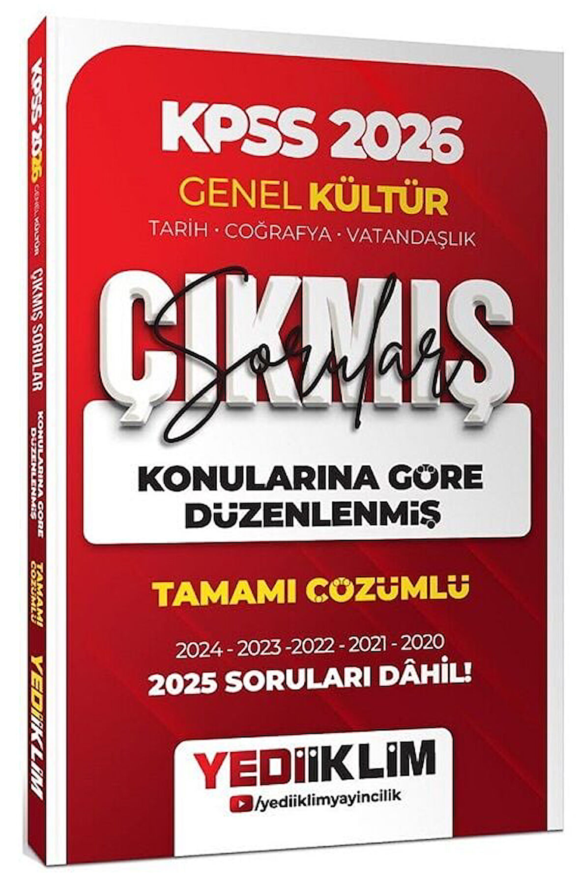 Yediiklim 2026 KPSS Genel Kültür Tarih-Coğrafya-Vatandaşlık Çıkmış Sorular Son 6 Yıl Konularına Göre Çözümlü Yediiklim Yayınları